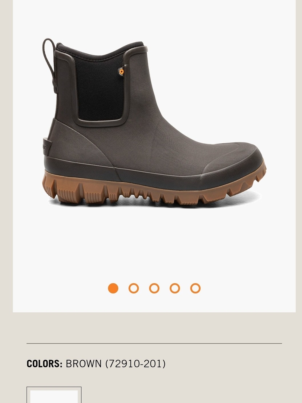 Bogs Men's Size 7/Womens 9 Brown Waterproof Chelsea Rain Boot